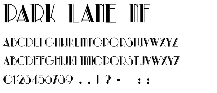 Park Lane NF font